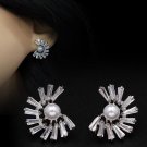 JUJIA high quality 2017 women fashion simple design crystal statement cubic zirconiastud Earrings fo