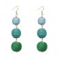 JUJIA 2017 POM POM CRISPIN BALL DROP EARRINGSS JEWELRY FASHION WOMEN STATEMENT DROP EARRING WHOLESAL
