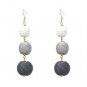 JUJIA 2017 POM POM CRISPIN BALL DROP EARRINGSS JEWELRY FASHION WOMEN STATEMENT DROP EARRING WHOLESAL