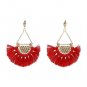 JUJIA T Show Bohemia Tassels Dangle Earrings Women Accessories Cotton Handmade Fringed Earrings Ethn