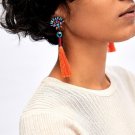 Bohemia Boho Wedding Dangle Drop Earrings Vintage Statement Jewelry Ethnic Fringe Earrings Long Tass
