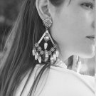 JUJIA Women\'s fashion jewelry trendy earrings long crystal with simulated pearl dangle drop crystal