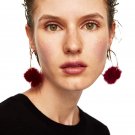 JUJIA 7 colors pom pom earrings fashion women statement dangle drop Earrings for women Fringing earr