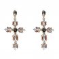 Vintage Boho Crystal Cross Drop Earrings for Women Baroque Bohemian Large Long Earrings Jewelry Brin