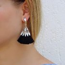 Handmade Ethnic Bohemian Fringe Earrings Rhinestone Dangle Earrings Long Tassel Earrings for Women 2