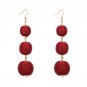 JUJIA Good Quality POM POM CRISPIN BALL DROP EARRINGSS JEWELRY FASHION WOMEN STATEMENT DROP EARRING 