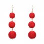 JUJIA Good Quality POM POM CRISPIN BALL DROP EARRINGSS JEWELRY FASHION WOMEN STATEMENT DROP EARRING 