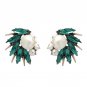Latest Statement Simulated Pearl Earring Fashion Shiny Crystal Stud Earrings for Women Jewelry Lady 