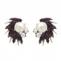 Latest Statement Simulated Pearl Earring Fashion Shiny Crystal Stud Earrings for Women Jewelry Lady 