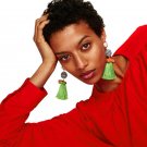 JUJIA 19 colors FIRENZE FRINGE DROPS earrings fashion women statement jewelry POMPOM EARRINGS dangle
