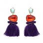 JUJIA 19 colors FIRENZE FRINGE DROPS earrings fashion women statement jewelry POMPOM EARRINGS dangle
