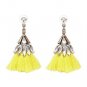 JUJIA 6 colors handmade cotton tassel earrings fashion women statement dangle drop Earrings for wome