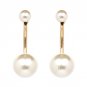 JUJIA New statement fashion simple double simulated pearl earrings drop Earrings for party wedding