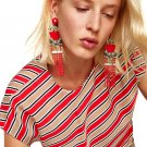 JUJIA fashion women statement long metal chain tassel drop Earrings for women fashion earring Factor