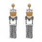 JUJIA fashion women statement long metal chain tassel drop Earrings for women fashion earring Factor