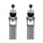 JUJIA fashion women statement long metal chain tassel drop Earrings for women fashion earring Factor