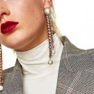 JUJIA 4 colors earrings wholesale fashion jewelry women chain simulated pearl tassel vintage stateme
