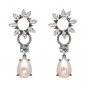 JUJIA 3 colors statement fashion crystal simulated pearl earrings long drop Earrings for party weddi
