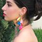 JUJIA Colorful Boho Long Earrings Fringed Drop Earring Vintage Ethnic Statement Jewelry Tassel Earri