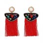 JUJIA 6 colors crystal Tassel Earring luxe statement fashion fringed statement drop earring Fringing