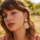 JUJIA Hot Brand Bohemian Gold Charm Fringed Drop Dangle Earring Jewelry Fashion Women Statement Tass