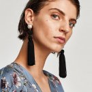 JUJIA Drop Earrings For Women Bohemian Ethnic Simulated Pearl Long Tassel Earrings  Fashion Jewelry 