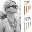 Fashion Brand Vintage Big Maxi Statement Fringe Drop Earrings For Women Simulated Pearl Tassel Earri