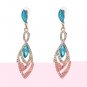 JUJIA Elegant Gold Earrings Green Gem Classic Drop Earrings For Women Engagement Dangle Ear Accessor
