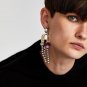 Fashion Tassels Simulated Pearl Charm Beads Drop Earrings Women Statement Long Earrings Crystal Jewe