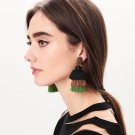 Bohemian Fashion Ethnic Beaded Drop Tassel Earrings Indian Long Dangling Fringe Earrings For Women B