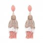 Bohemian Fashion Ethnic Beaded Drop Tassel Earrings Indian Long Dangling Fringe Earrings For Women B