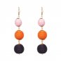 JUJIA 2017 Ethnic Long Ball Pom Pom Earrings Handmade Statement Drop Earrings For Women Jewelry pend