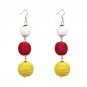 JUJIA 2017 Ethnic Long Ball Pom Pom Earrings Handmade Statement Drop Earrings For Women Jewelry pend