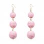 JUJIA 2017 Ethnic Long Ball Pom Pom Earrings Handmade Statement Drop Earrings For Women Jewelry pend