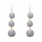 JUJIA 2017 Ethnic Long Ball Pom Pom Earrings Handmade Statement Drop Earrings For Women Jewelry pend