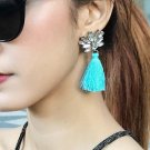 JUJIA Trendy Tassel Earrings For Women Colorful Flowers Dangle Drop Fringed Earring Charm Statement 