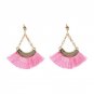 Big Fan Shape Fringe Jewelry Vintage 2017 New Arrival Long Tassel Earrings Pom Pom Statement Women E