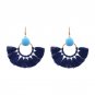 Big Fan Shape Fringe Jewelry Vintage 2017 New Arrival Long Tassel Earrings Pom Pom Statement Women E