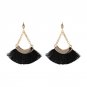 Big Fan Shape Fringe Jewelry Vintage 2017 New Arrival Long Tassel Earrings Pom Pom Statement Women E