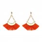 Big Fan Shape Fringe Jewelry Vintage 2017 New Arrival Long Tassel Earrings Pom Pom Statement Women E