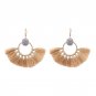 Big Fan Shape Fringe Jewelry Vintage 2017 New Arrival Long Tassel Earrings Pom Pom Statement Women E