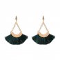 Big Fan Shape Fringe Jewelry Vintage 2017 New Arrival Long Tassel Earrings Pom Pom Statement Women E