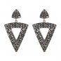 JUJIA Hot Sale 2017 High Quality Full Rhinestones Triangle Wedding Women Drop Earrings Long Earrings
