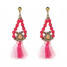 4 Colors Vintage BOHO Jewelry Fringe Earrings Hot Selling Elegant Beads Long Rope Tassel Earrings Fo
