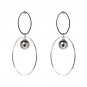 Steampunk Gold Palted Double Big Circles Dangle Earring Female Statement Drop Earrings For Women Bij