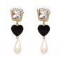 JUJIA New Crystal Simulated Pearl Water Drop Earrings Luxury Statement Jewelry For Women Dangle Earr