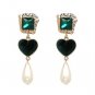 JUJIA New Crystal Simulated Pearl Water Drop Earrings Luxury Statement Jewelry For Women Dangle Earr
