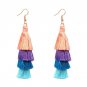 JUJIA Vintage Fashion Fringed Boho Tassel Earrings Colorful Statement Jewelry Long Drop Earrings pen