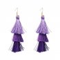JUJIA Vintage Fashion Fringed Boho Tassel Earrings Colorful Statement Jewelry Long Drop Earrings pen