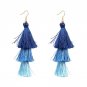 JUJIA Vintage Fashion Fringed Boho Tassel Earrings Colorful Statement Jewelry Long Drop Earrings pen